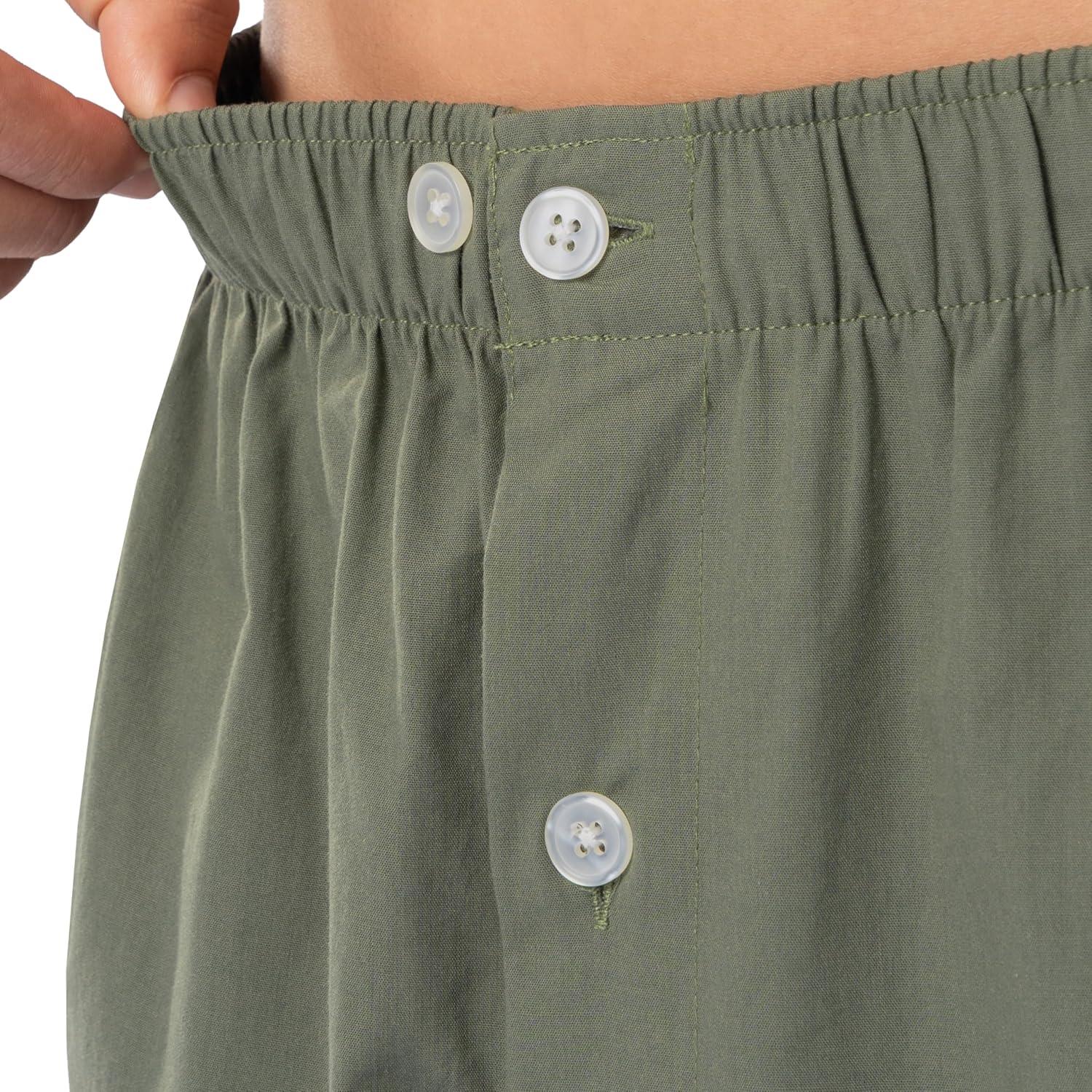 imageFruit of the Loom mens Broadcloth Short Sleeve Top and Long Pants Pajama SetGreen