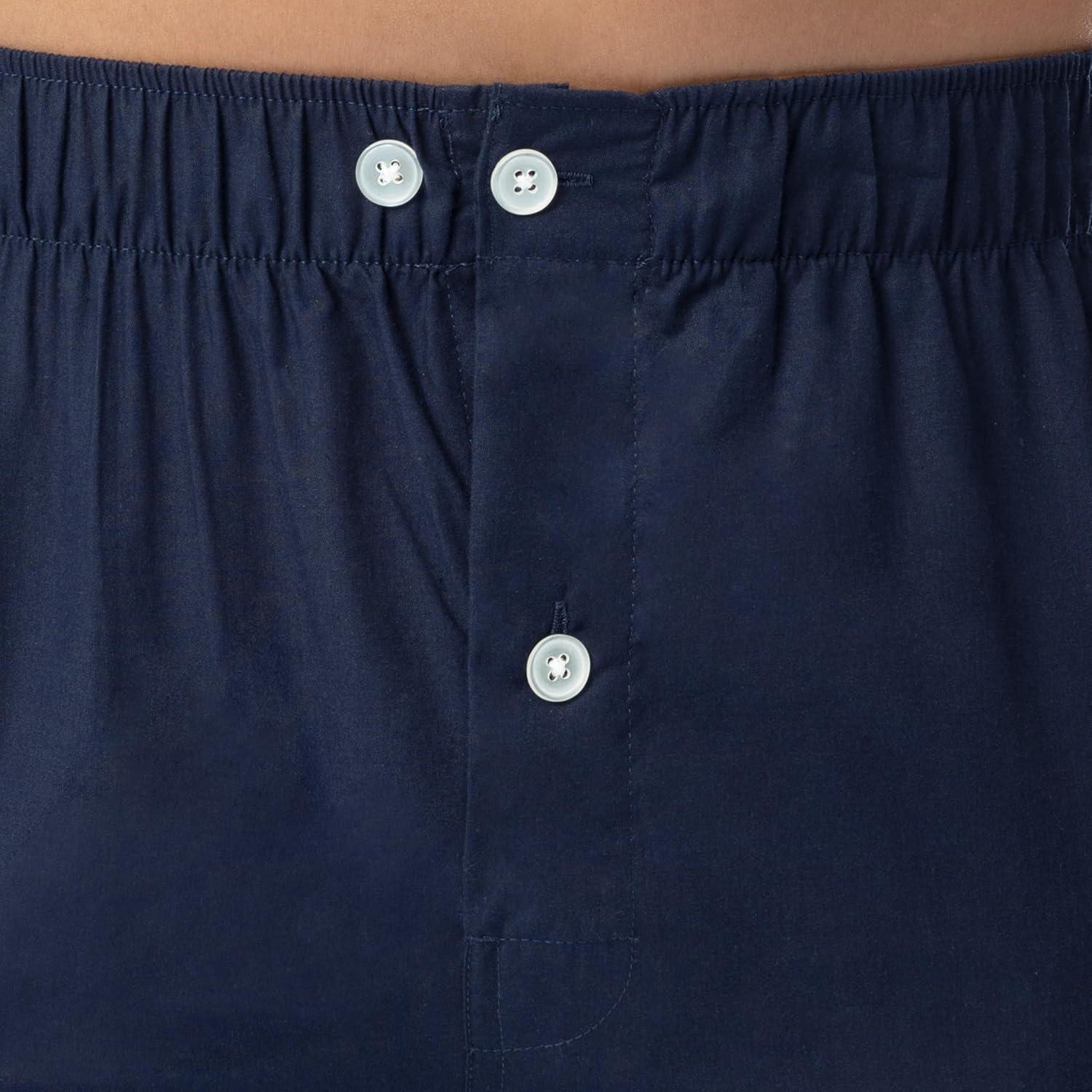 imageFruit of the Loom mens Broadcloth Short Sleeve Top and Long Pants Pajama SetNavy Blue