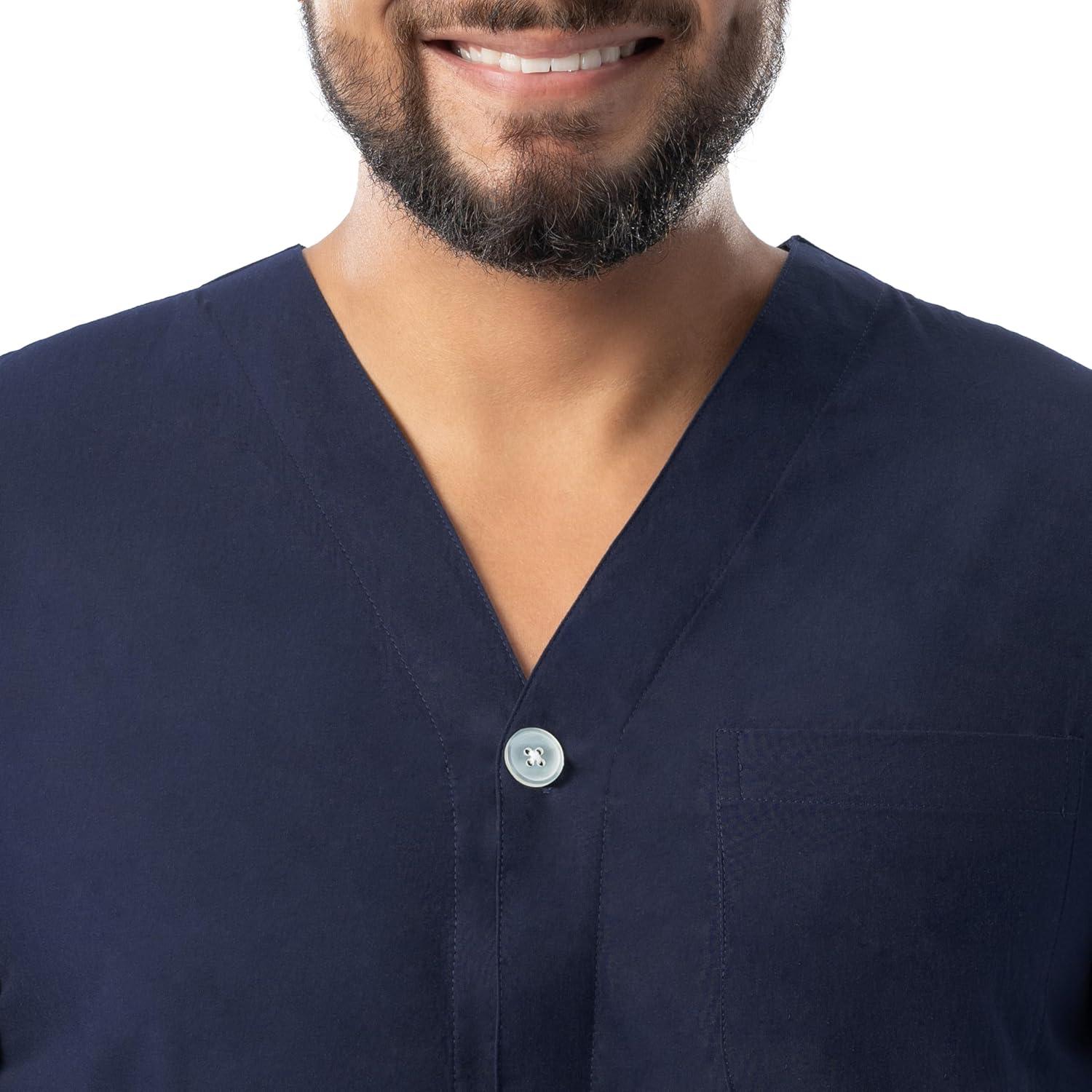 imageFruit of the Loom mens Broadcloth Short Sleeve Top and Long Pants Pajama SetNavy Blue