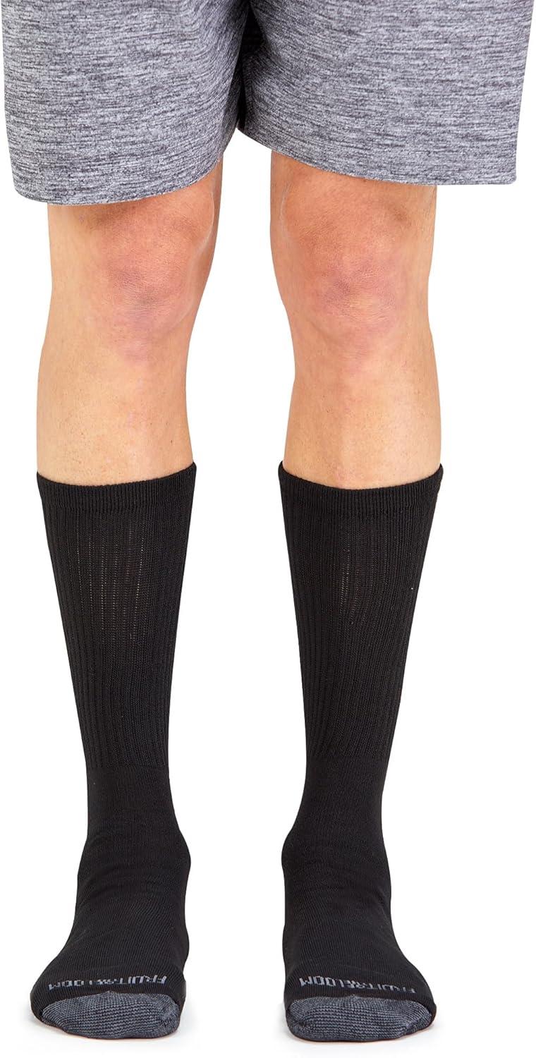 imageFruit of the Loom mens Dual Defense Crew Socks 12 PackBlack