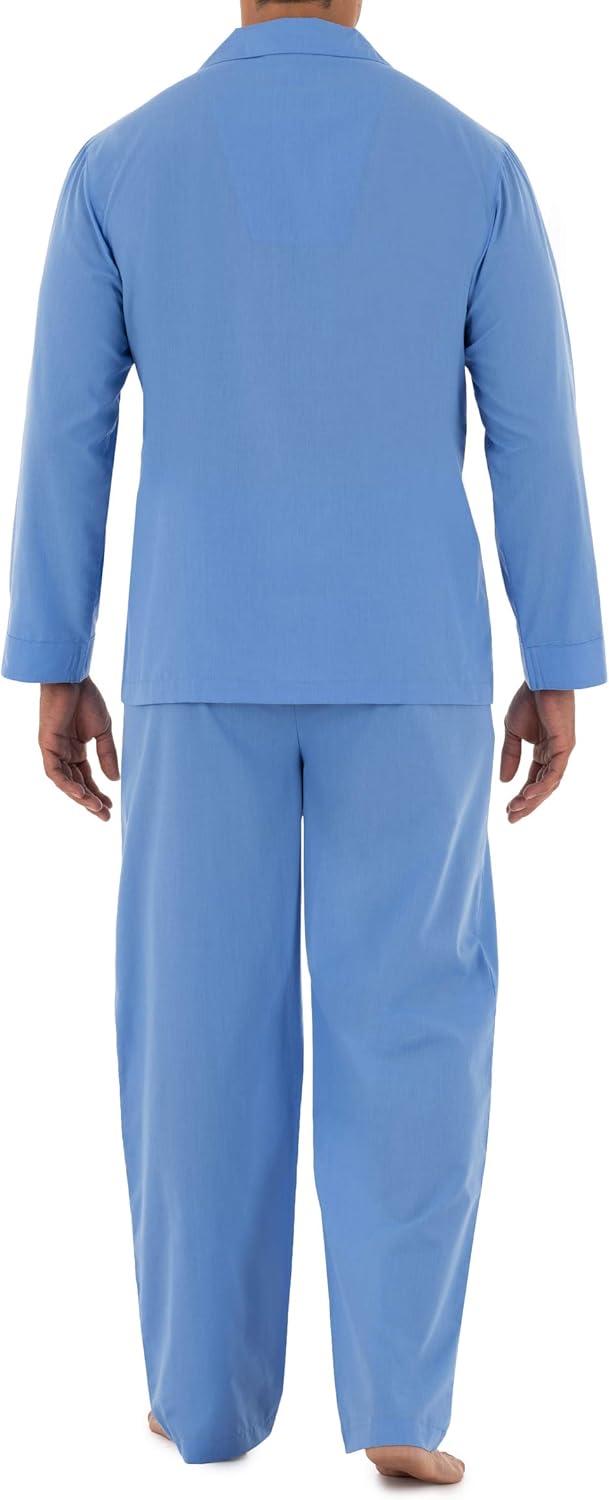 imageFruit of the Loom mens Long Sleeve Broadcloth Pajama SetFrench Blue