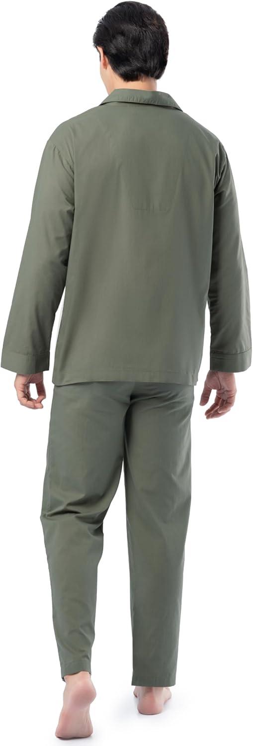 imageFruit of the Loom mens Long Sleeve Broadcloth Pajama SetGreen