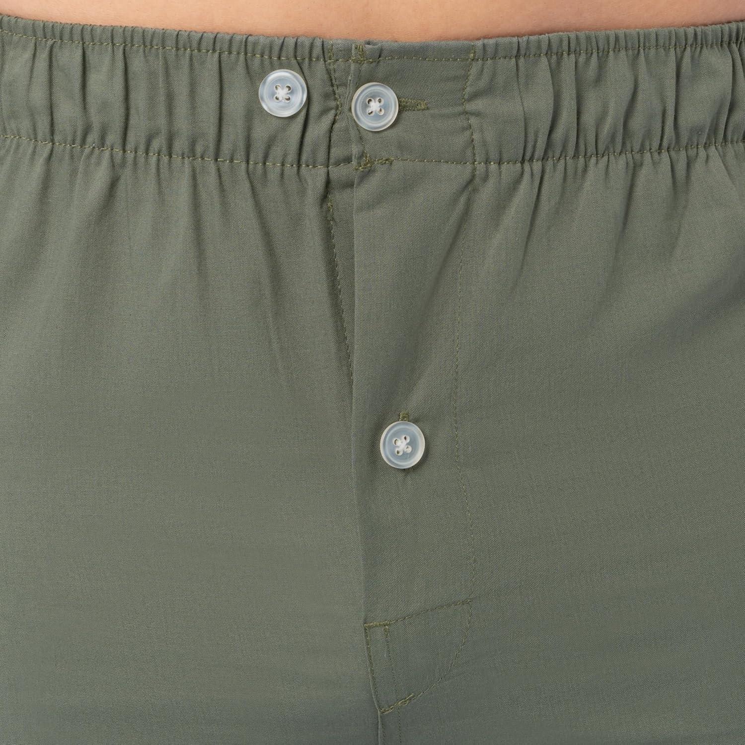 imageFruit of the Loom mens Long Sleeve Broadcloth Pajama SetGreen