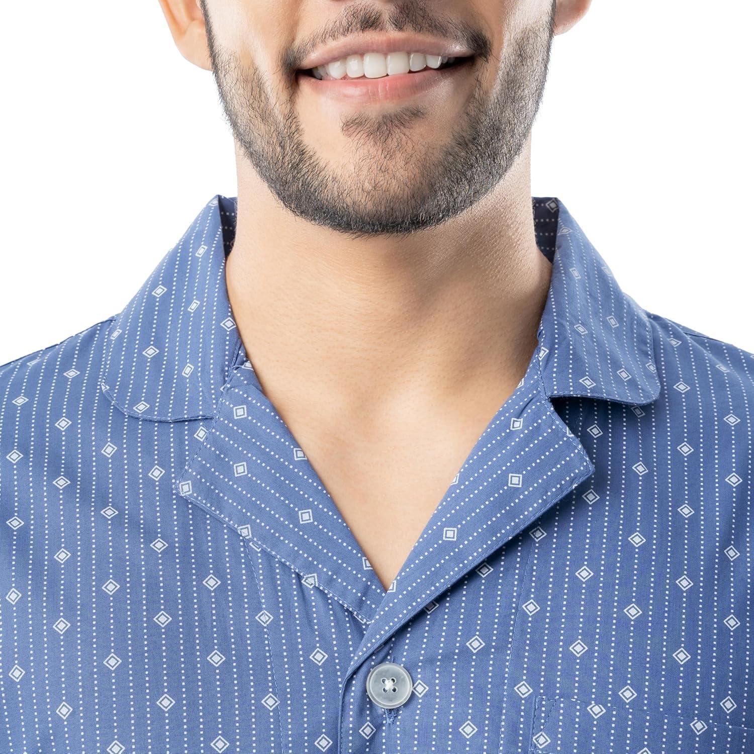 imageFruit of the Loom mens Long Sleeve Broadcloth Pajama SetMedium Blue