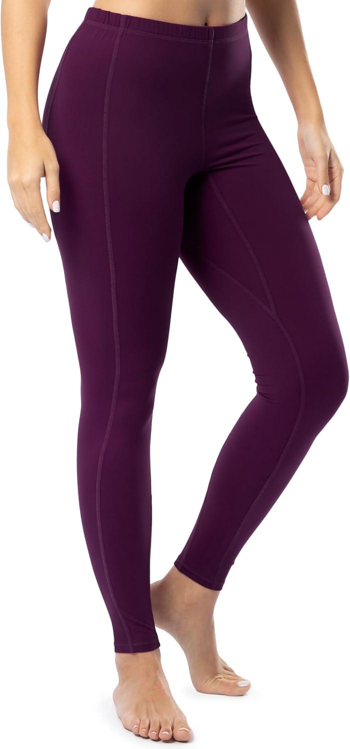 imageFruit of the Loom womens High Neck Quarter Zip Top and Legging Thermal SetPurple