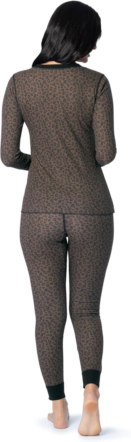 imageFruit of the Loom womens Micro Waffle Premium Thermal SetCheetah Print