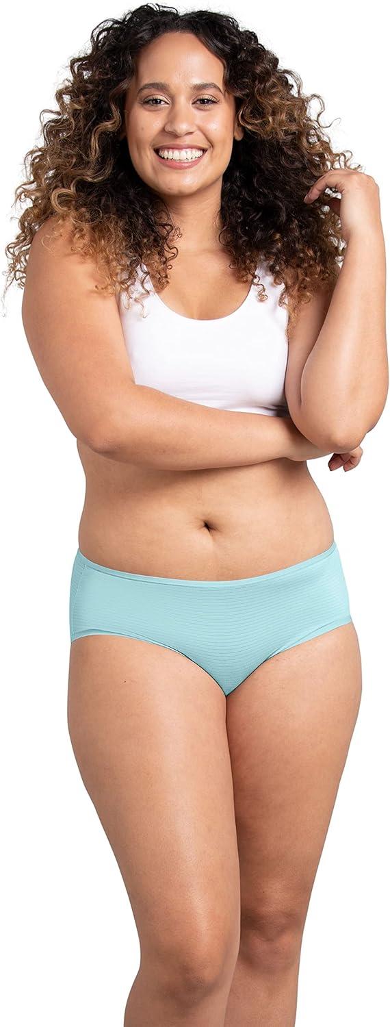 imageFruit of the Loom womens Women 5pk Premium Breathable Lowrise BriefCooling Stripes Hipster 6 Pack Colors May Vary