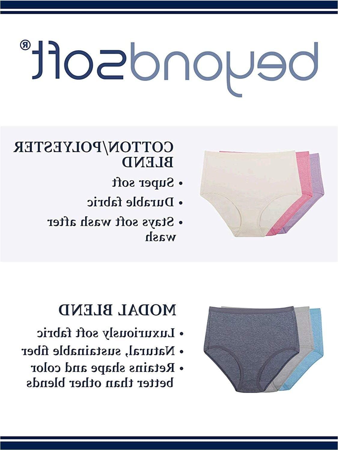 imageFruit of the Loom womens Womens Beyondsoft Underwear Super Soft Designed With Comfort in Mind Available in Plus SizeBikini Modal 6 Pack Colors May Vary