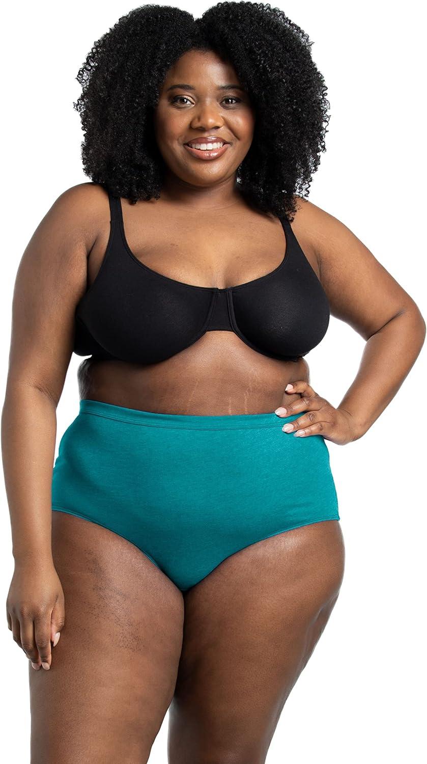 imageFruit of the Loom womens Womens Beyondsoft Underwear Super Soft Designed With Comfort in Mind Available in Plus SizePlus Size Brief Cotton Blend 10 Pack TealPinkBlack