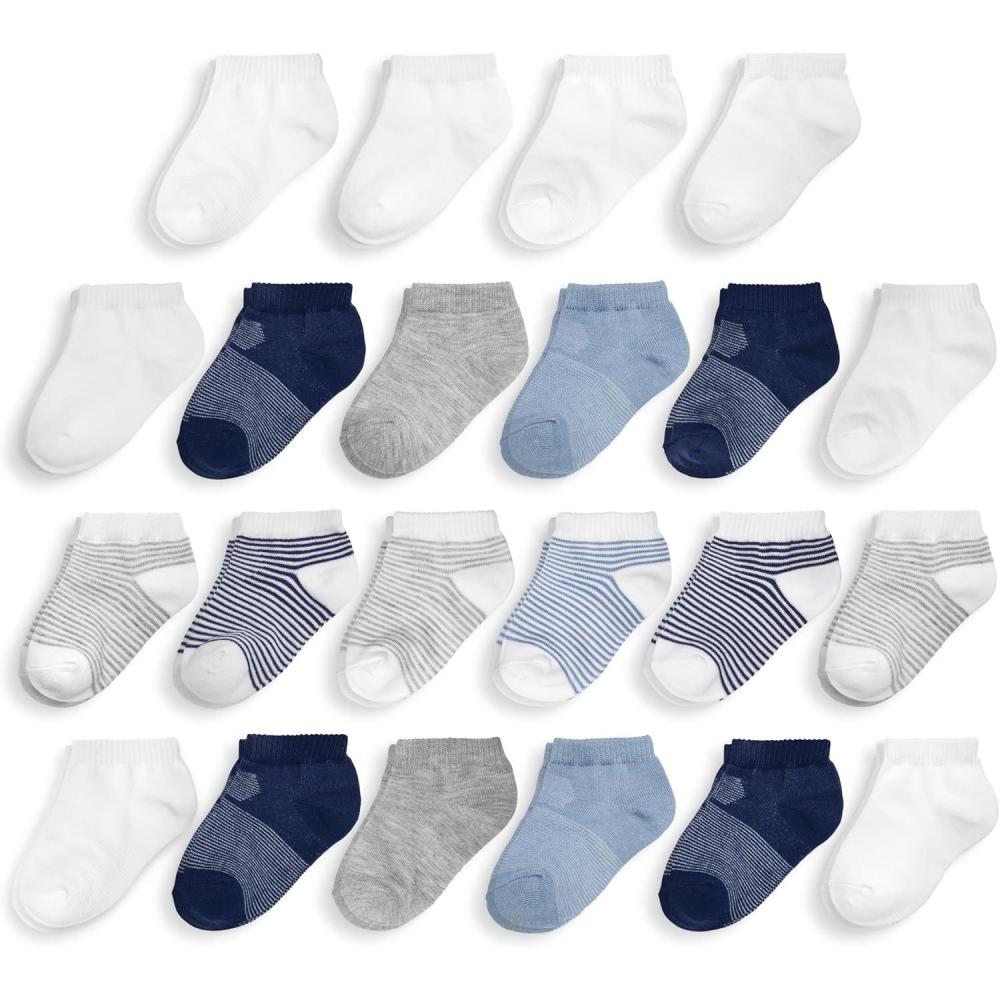 imageFruit of the Loom Baby 22Pack Grow ampamp Fit Flex Zones Low Cut Stretch Socks  Unisex Girls BoysBlue