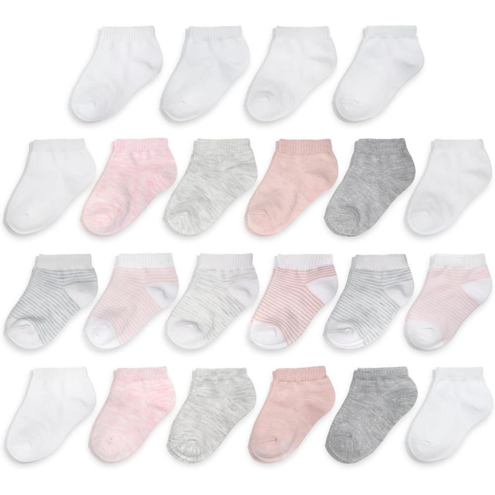 imageFruit of the Loom Baby 22Pack Grow ampamp Fit Flex Zones Low Cut Stretch Socks  Unisex Girls BoysBlush