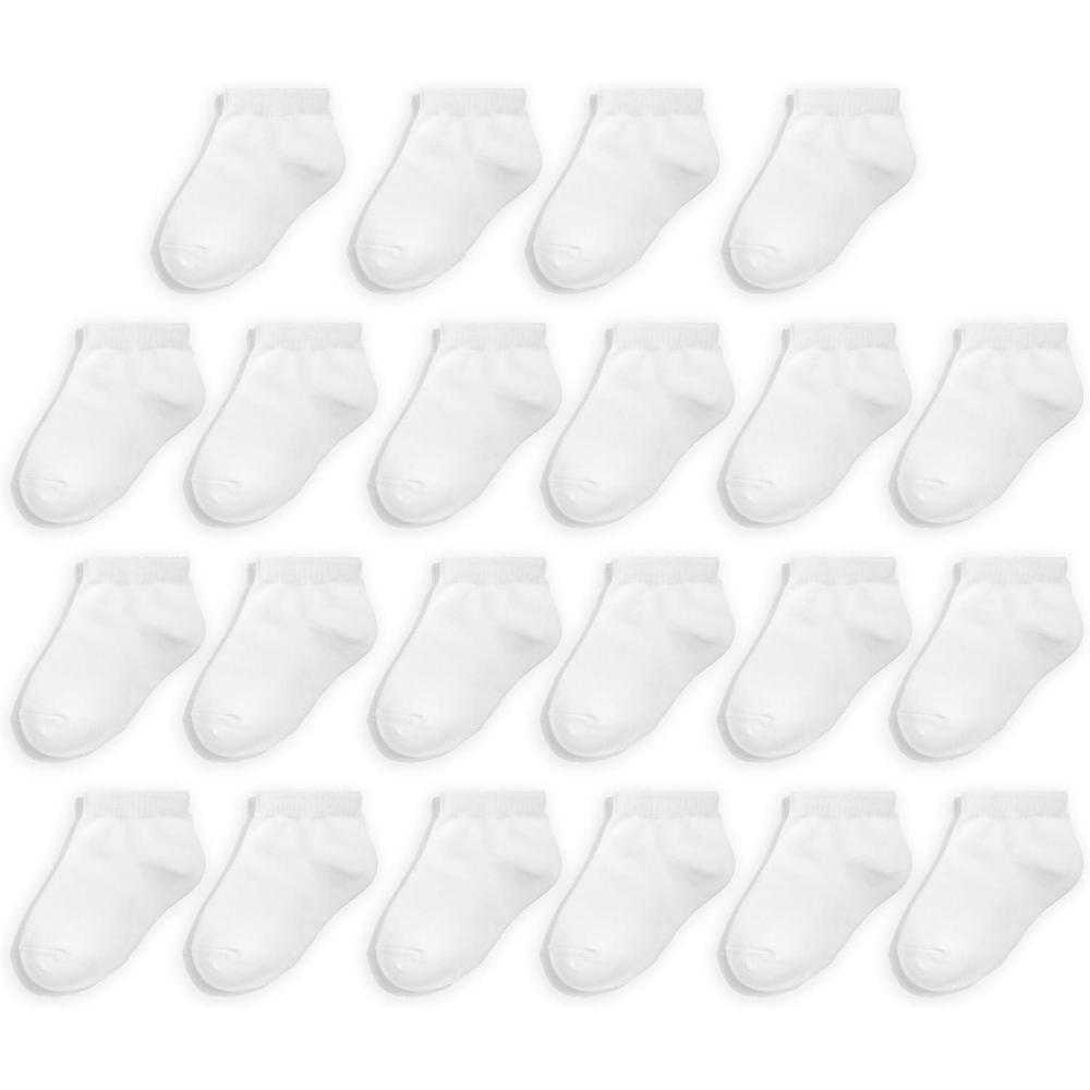 imageFruit of the Loom Baby 22Pack Grow ampamp Fit Flex Zones Low Cut Stretch Socks  Unisex Girls BoysWhite