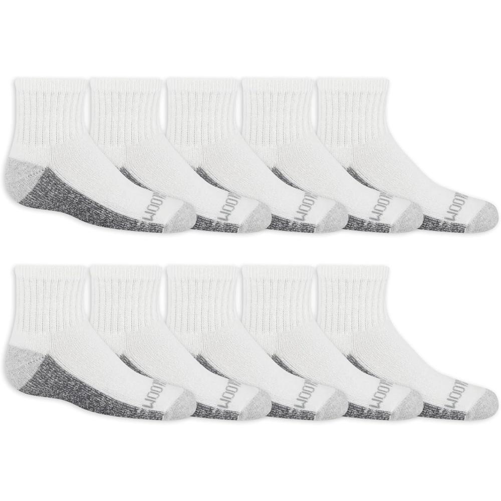 imageFruit of the Loom Boys Dual Defense Ankle Socks 10 PackWhite