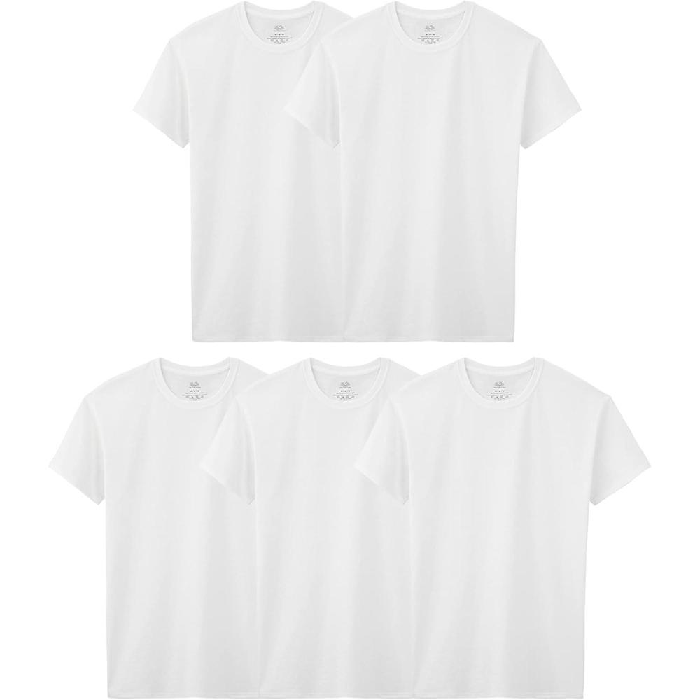 imageFruit of the Loom Boys Eversoft Cotton Undershirts T Shirts ampamp Tank TopsT Shirt Boys 5 Pack White