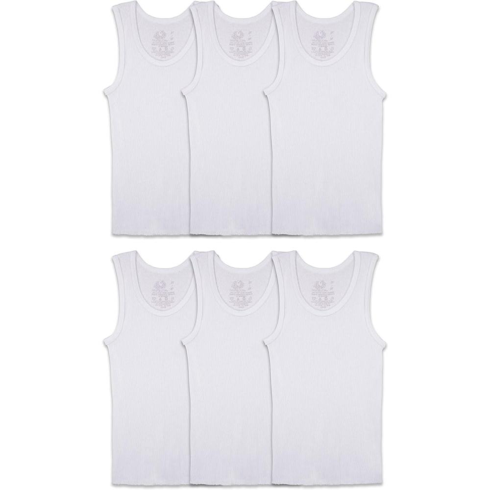 imageFruit of the Loom Boys Eversoft Cotton Undershirts T Shirts ampamp Tank TopsTank  Toddler  6 Pack  White
