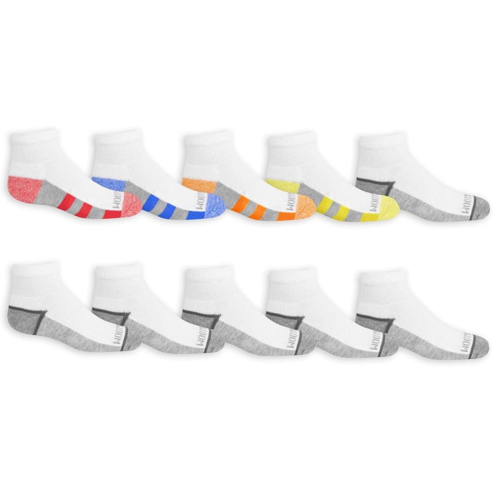 imageFruit of the Loom Boys Everyday Active Sports Ankle Socks 10 PackWhite