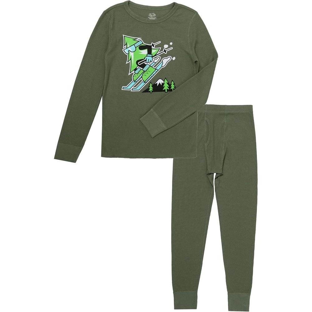 imageFruit of the Loom Boys Waffle Thermal Underwear SetGreen