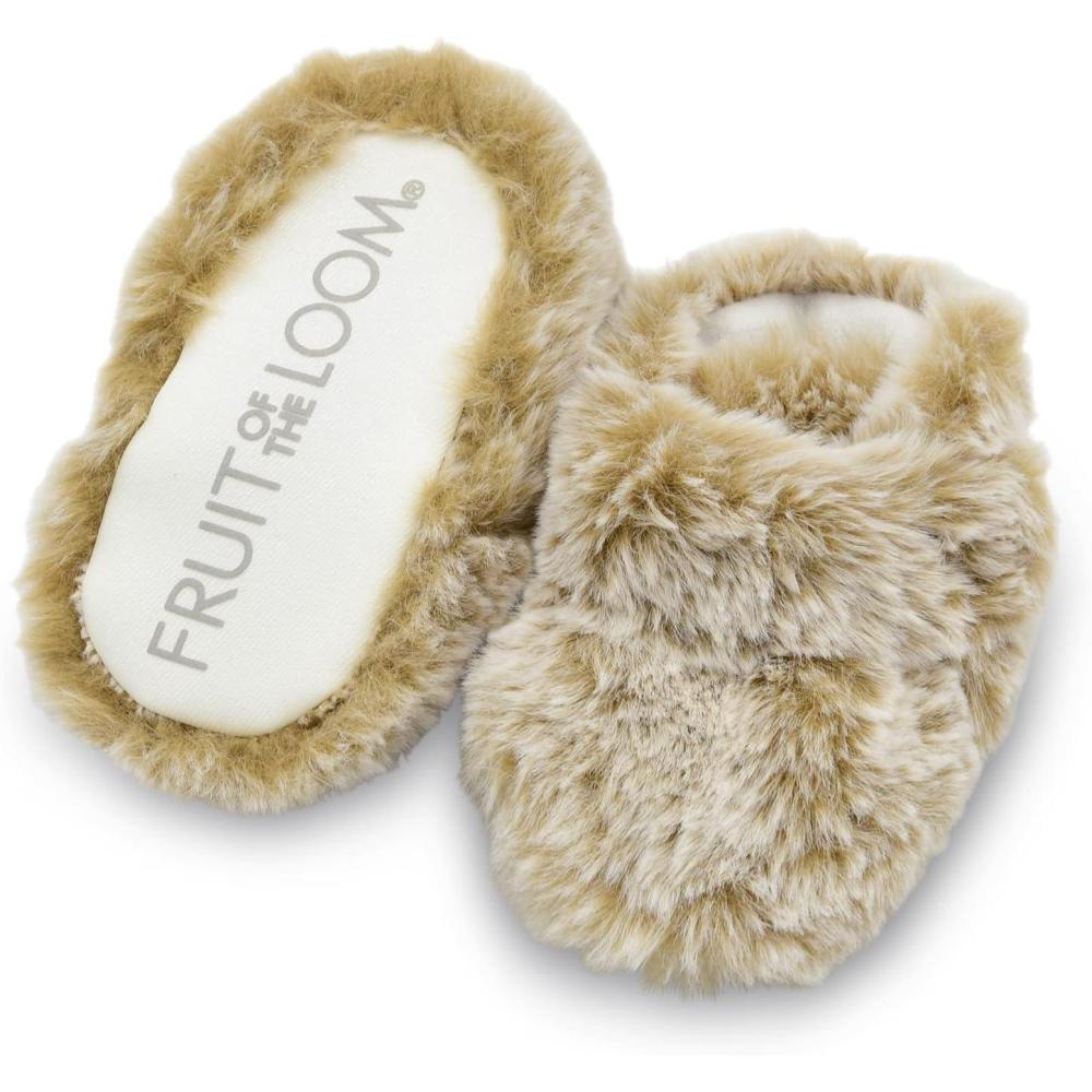 imageFruit of the Loom Cozy Thermal Wrap Booties with Nonslip Grips for Baby Girls Boys Unisex Caramel