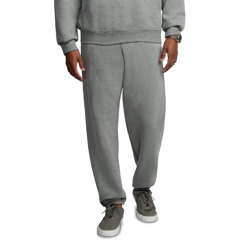 imageFruit of the Loom Eversoft Fleece Elastic Bottom Sweatpants with Pockets Relaxed Fit Moisture Wicking Breathable12 Pack  Grey Heather
