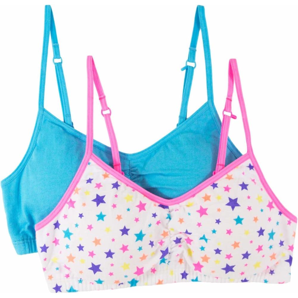 imageFruit of the Loom Girls Bra with Removable Cookies 2PackShining StarCabo Blue