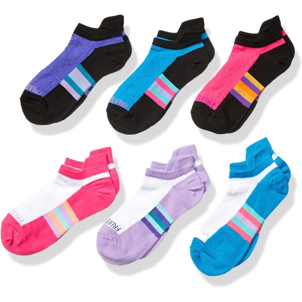 imageFruit of the Loom Girls No Show 10 Pack SockWhite Assorted