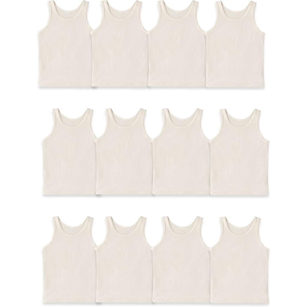 imageFruit of the Loom Girls Undershirts Camis ampamp TanksToddler Tank  12 Pack  Natural Cotton