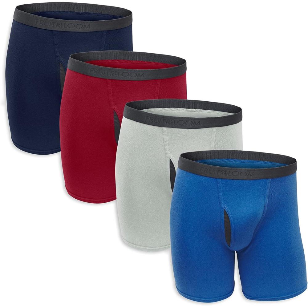 imageFruit of the Loom Mens Big ampamp Tall Undershirt MultipacksBoxer Brief  4 Pack  Assorted