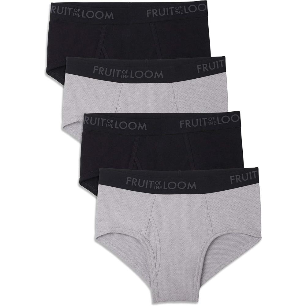 imageFruit of the Loom Mens Breathable UnderwearBlackGray