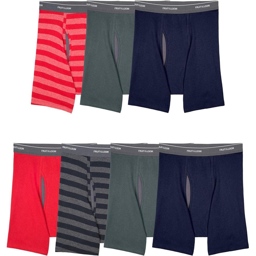 imageFruit of the Loom Mens Coolzone Boxer Briefs Moisture Wicking ampamp Breathable Assorted Color Multipacks7 Pack  StripeSolid
