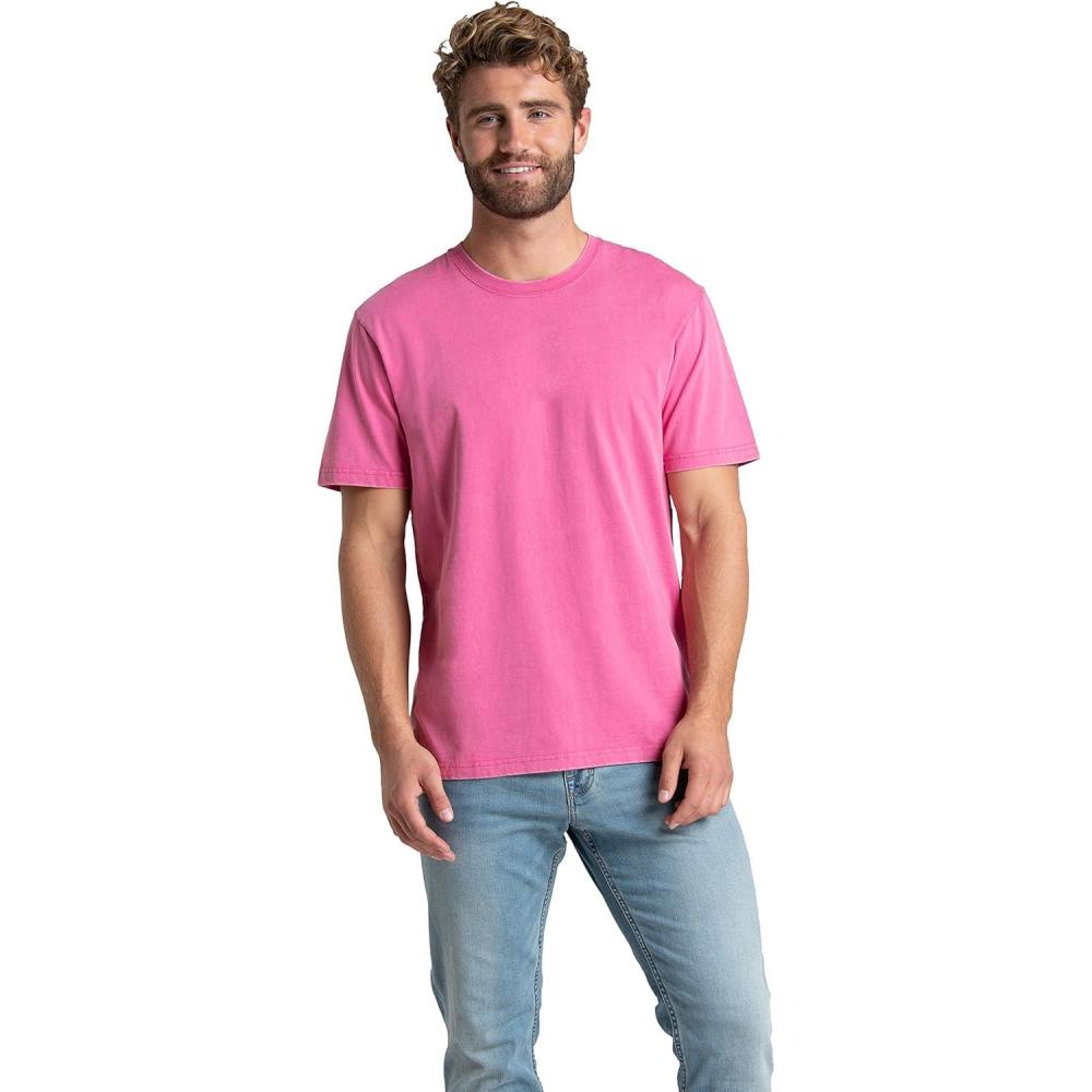 imageFruit of the Loom Mens Crafted Comfort Tee Relaxed ampamp Classic Fit Sizes S2XClassic Fit  Cotton  Pink Flash