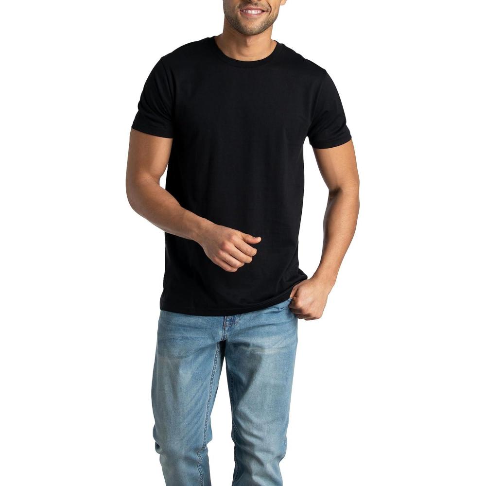 imageFruit of the Loom Mens Crafted Comfort Tee Relaxed ampamp Classic Fit Sizes S2XClassic Fit  Pima Cotton  Black
