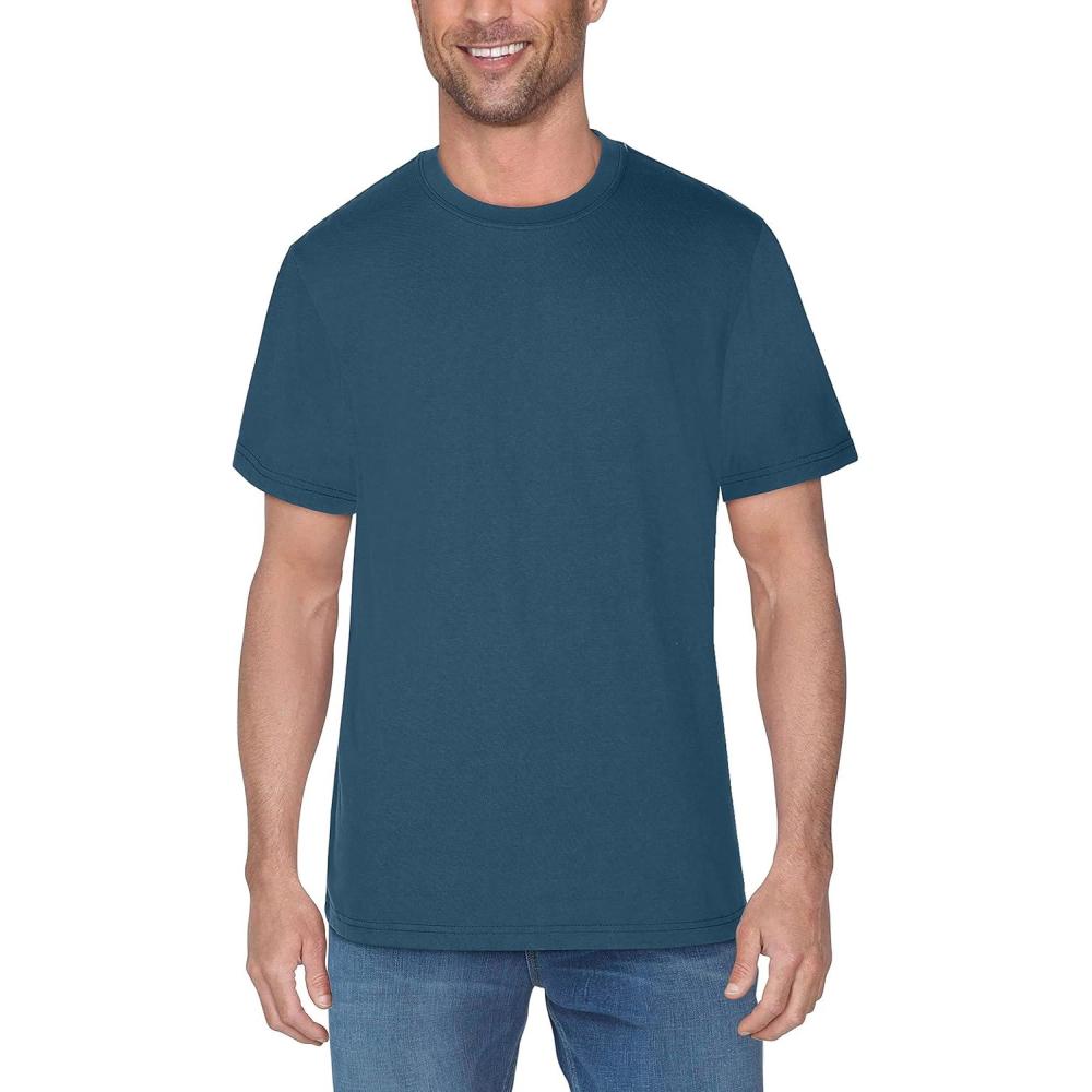 imageFruit of the Loom Mens Crafted Comfort Tee Relaxed ampamp Classic Fit Sizes S2XRelaxed Fit  Cotton  Smoke Blue