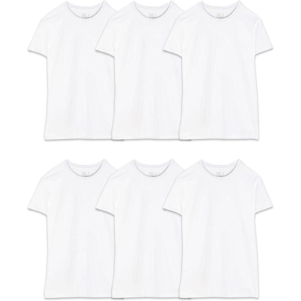 imageFruit of the Loom Mens Crew Tee Undershirts Moisture Wicking ampamp Tag Free Also Available in Big ampamp TallBig Man  White  6 Pack