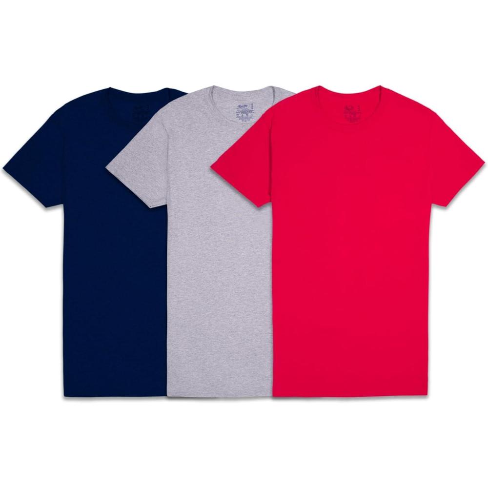imageFruit of the Loom Mens Crew Tee Undershirts Moisture Wicking ampamp Tag Free Also Available in Big ampamp TallColors May Vary  3 Pack