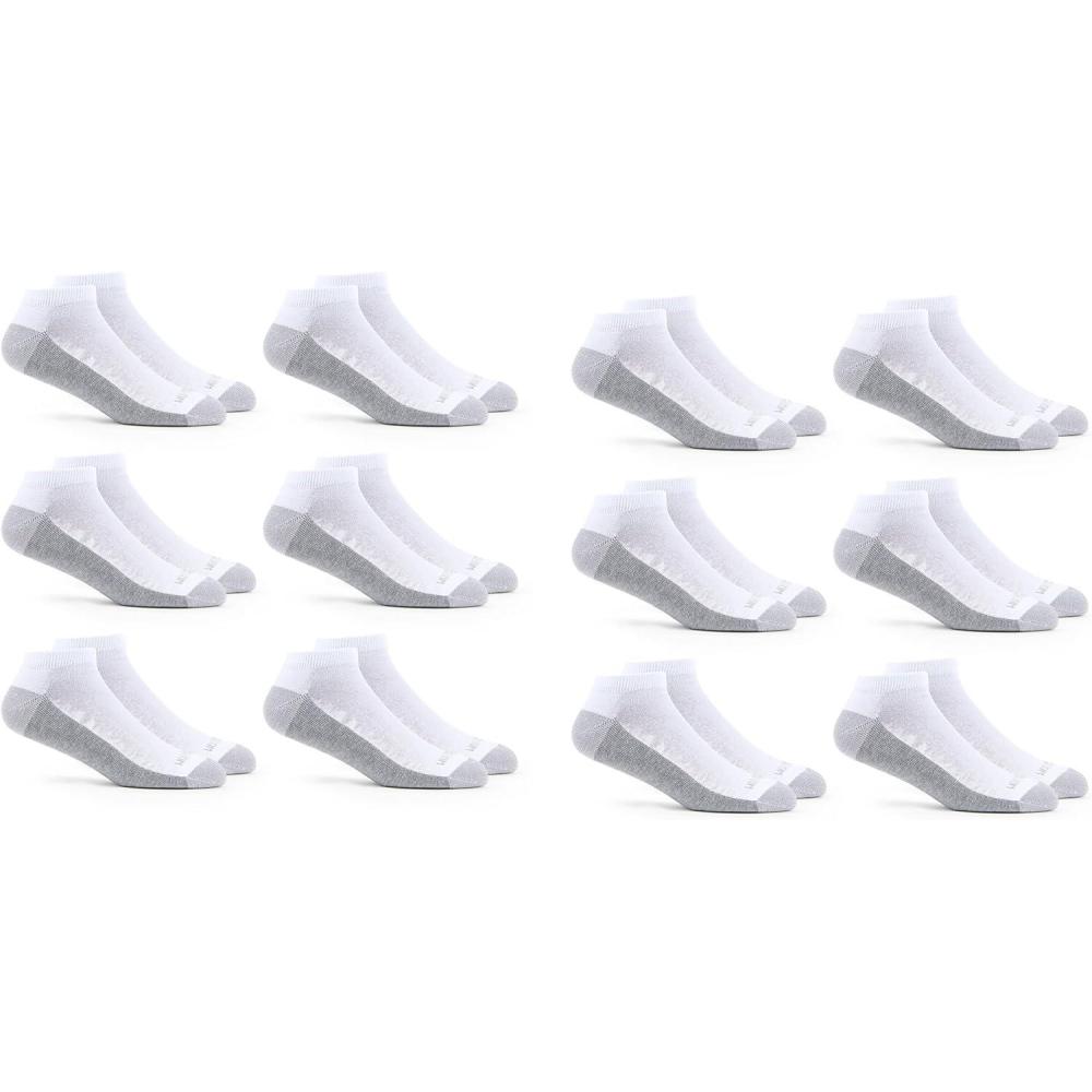imageFruit of the Loom Mens Dual Defense No Show Socks 12 PackWhiteGrey