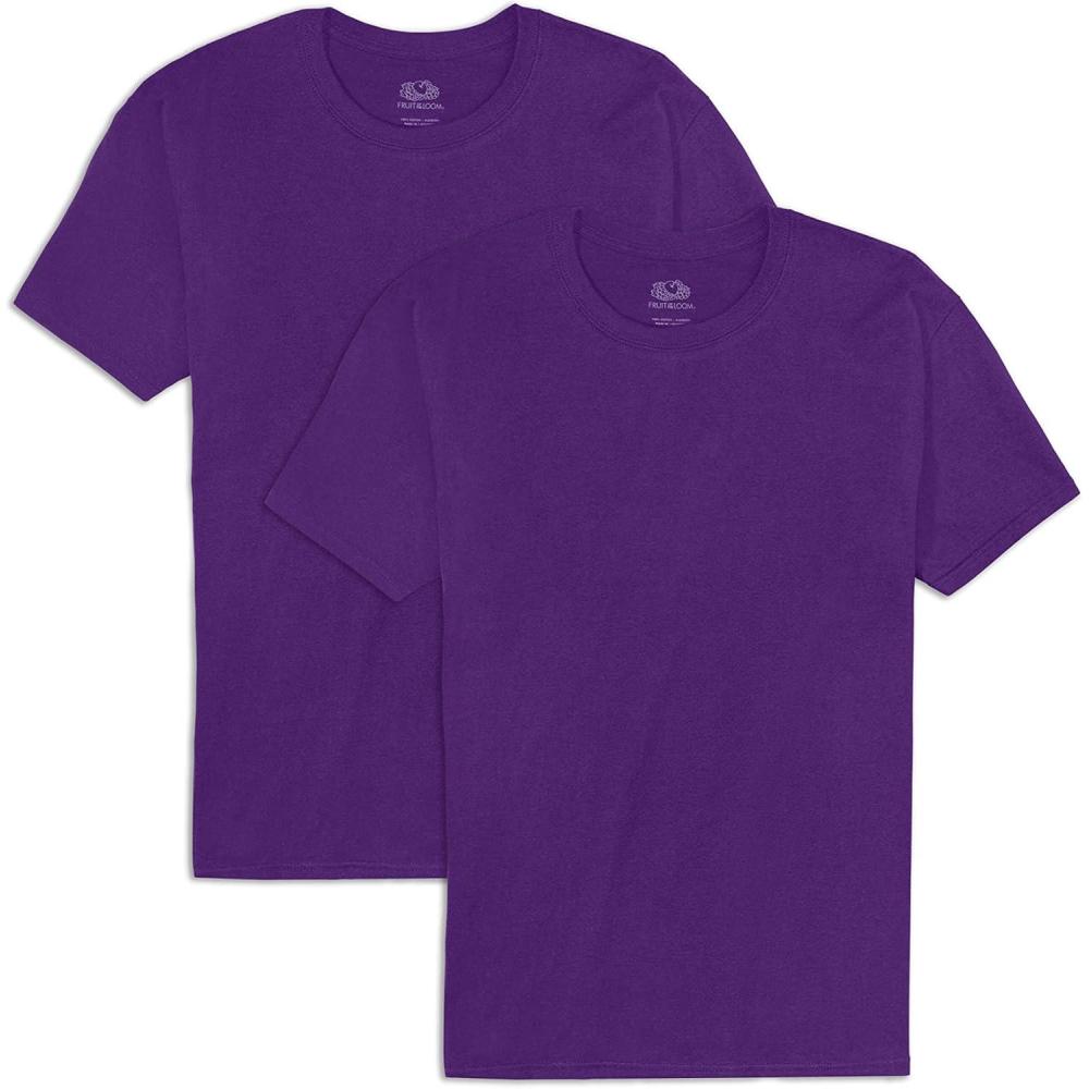 imageFruit of the Loom Mens Eversoft Cotton Odor Control ampamp Breathable Moisture Wicking TShirts2 Pack Purple