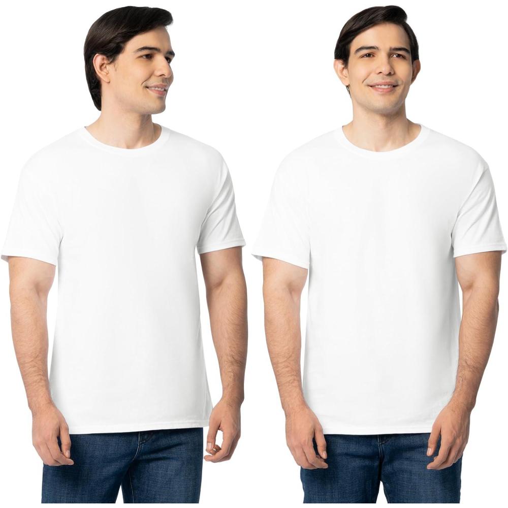 imageFruit of the Loom Mens Eversoft Cotton Odor Control ampamp Breathable Moisture Wicking TShirts2 Pack White