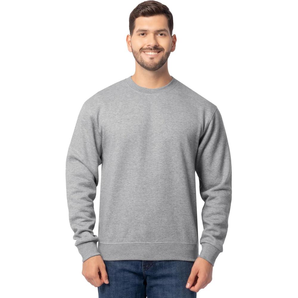 imageFruit of the Loom Mens Eversoft Fleece Crewneck Sweatshirts Moisture Wicking ampamp Breathable Sizes S4xGrey Heather