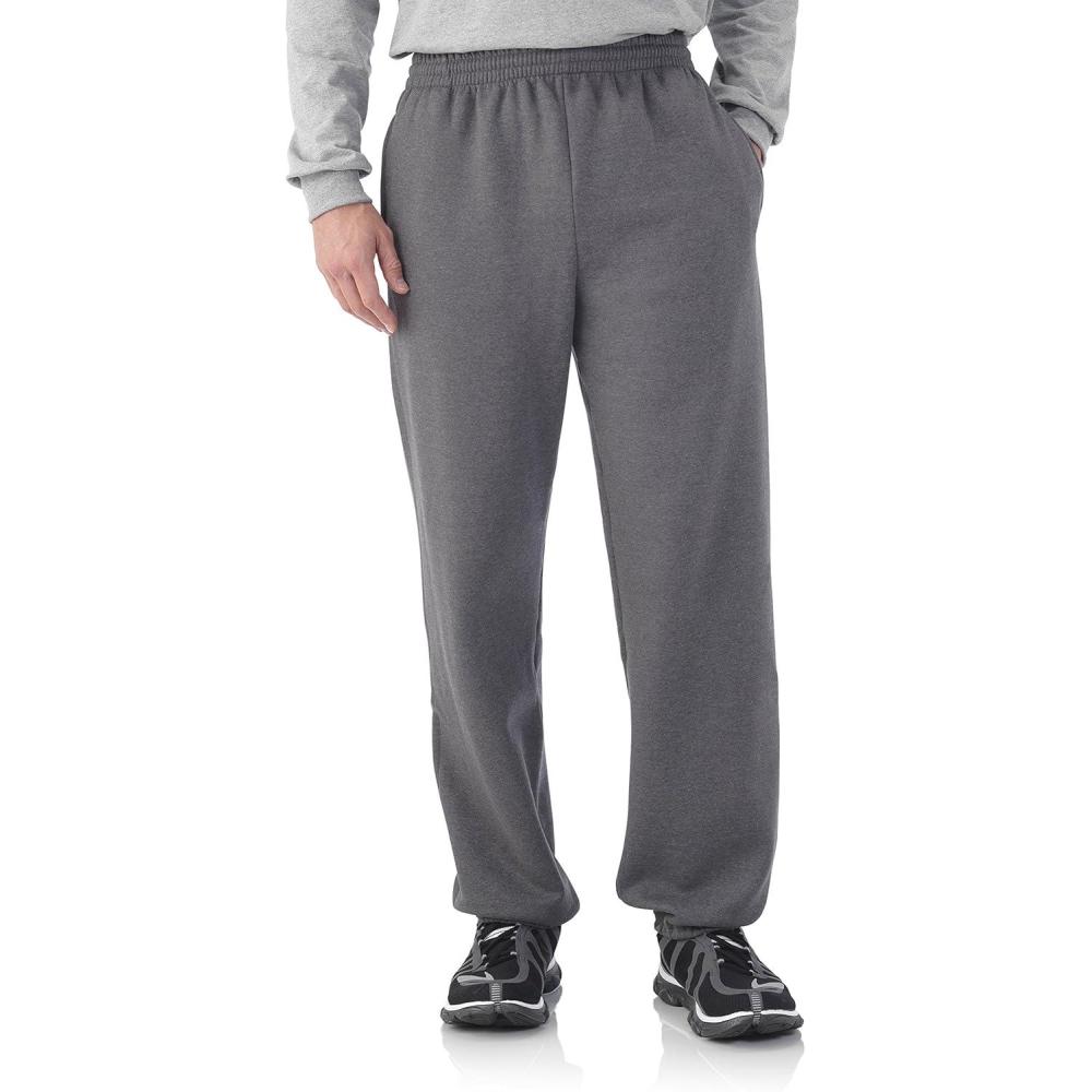imageFruit of the Loom Mens Eversoft Fleece Joggers with Pockets Relaxed Fit Moisture Wicking Breathable Tapered SweatpantsCharcoal Heather