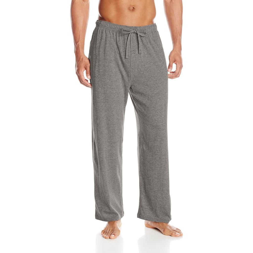 imageFruit of the Loom Mens Extended Sizes Jersey Knit Sleep Pajama Lounge Pant 1 ampamp 2 PacksGrey Heather 1 Pack