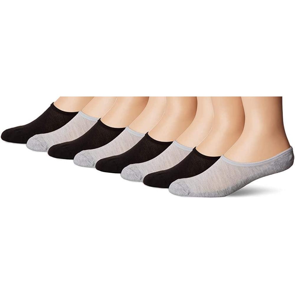 imageFruit of the Loom Mens Invisible No Show Breathable Liner Socks 4 Pack White Shoe Size 612