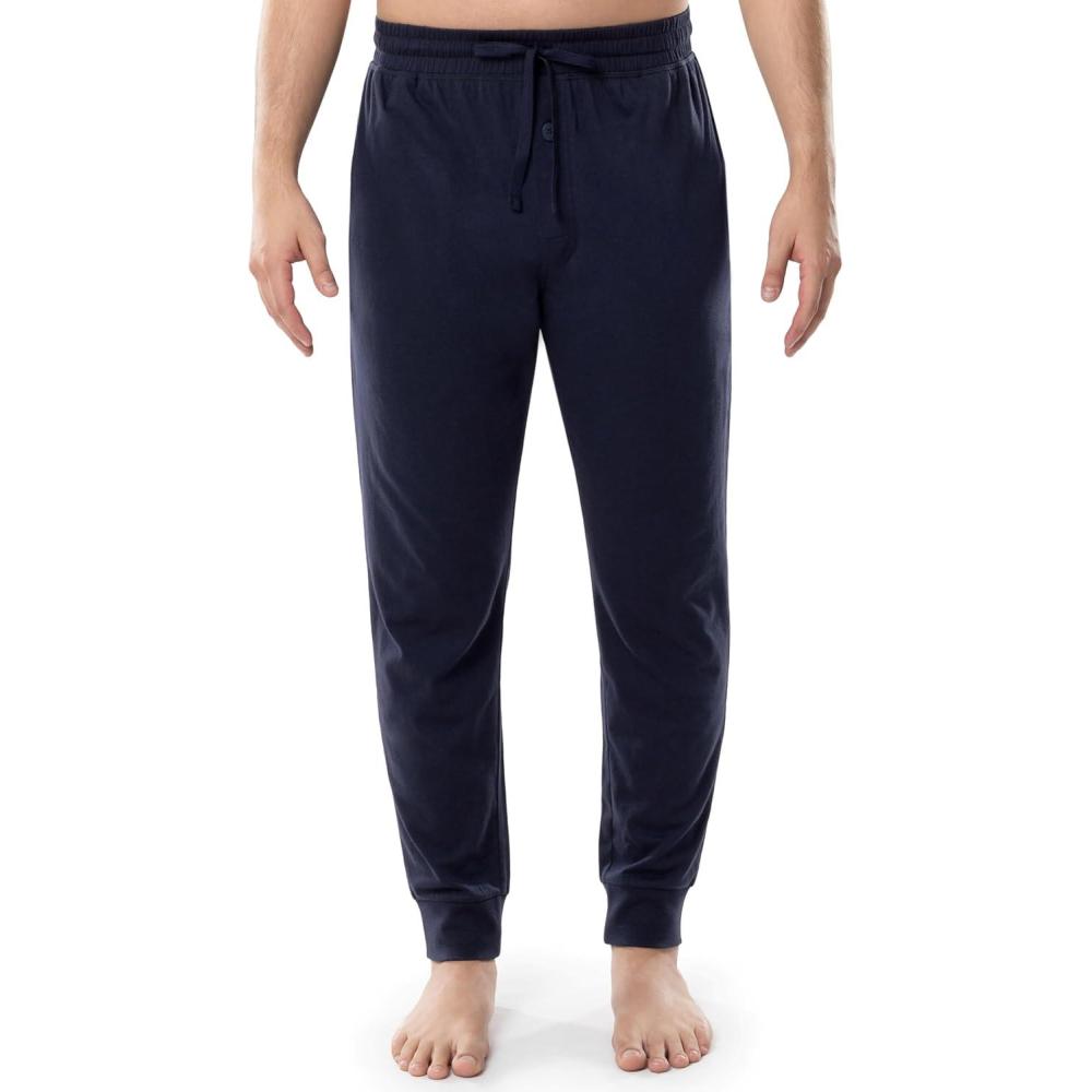 imageFruit of the Loom Mens Jersey Knit Jogger Sleep PantNavy