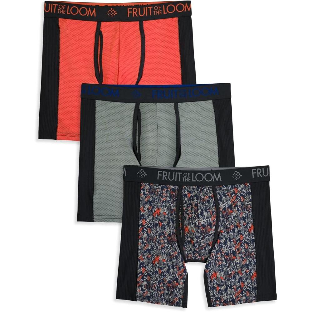 imageFruit of the Loom Mens Micro Mesh Boxer BriefsFlex Side Panels  Colors May Vary