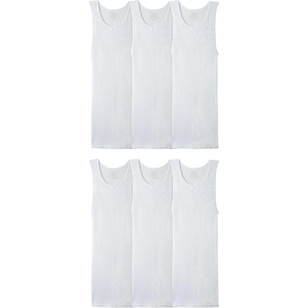 imageFruit of the Loom Mens Sleeveless Tag Free Moisture Wicking Tank AShirt6 Pack  White