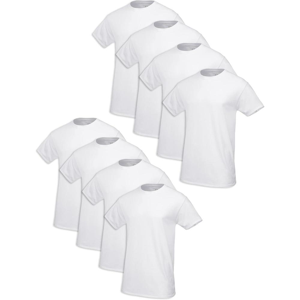 imageFruit of the Loom Mens TagFree Cotton UndershirtsRegular  Crew  8 Pack White