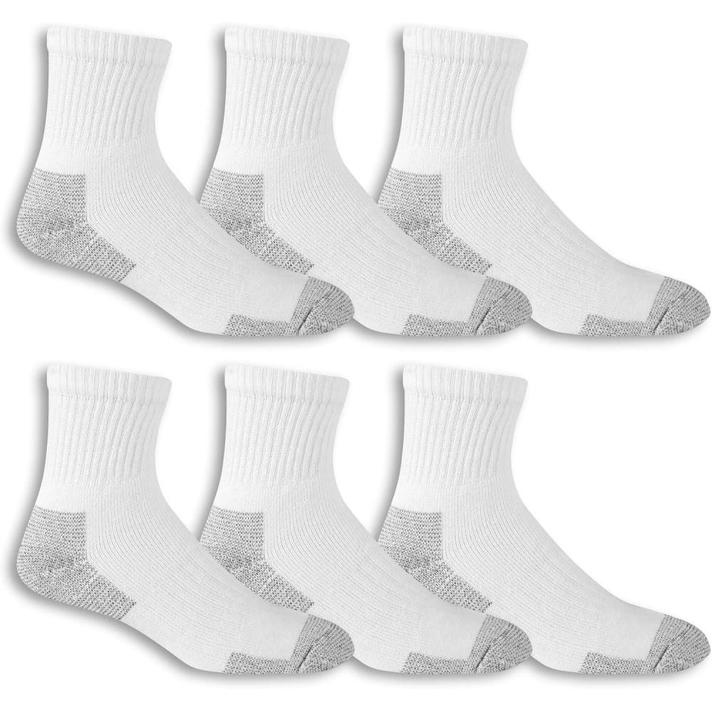 imageFruit of the Loom Mens Work Gear Short Boot Crew Socks 6 Pack White Medium 612