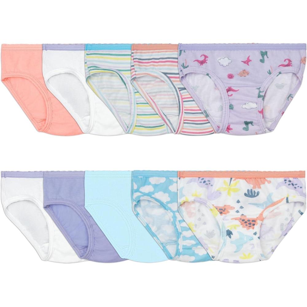 imageFruit of the Loom Toddler Girls Tagfree Cotton UnderwearHipster 10 Pack  Assorted Colors