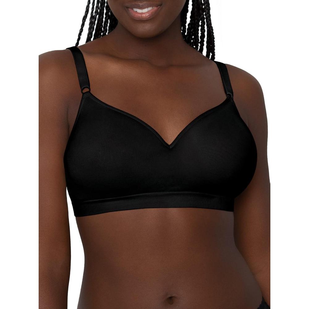 imageFruit of the Loom Womens 2Pack Seamless WireFree PushUp Bra  Soft Comfortable ampamp SupportiveBlack Hue