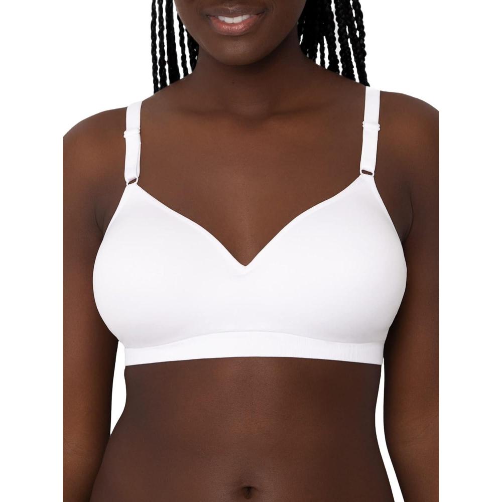 imageFruit of the Loom Womens 2Pack Seamless WireFree PushUp Bra  Soft Comfortable ampamp SupportiveWhite