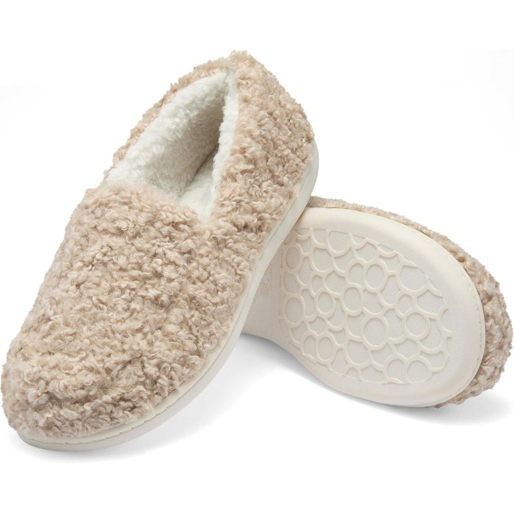 imageFruit of the Loom Womens Berber Loafer  Comfy Memory Foam IndoorOutdoorTan